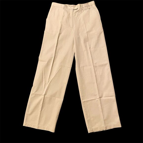 NWT New York & Company Khaki Pants 14 TALL Straight Leg Relaxed Cotton - Picture 1 of 15